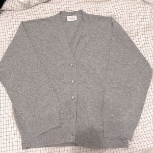 Korean Brand Grey V neck Boxy Cardigan